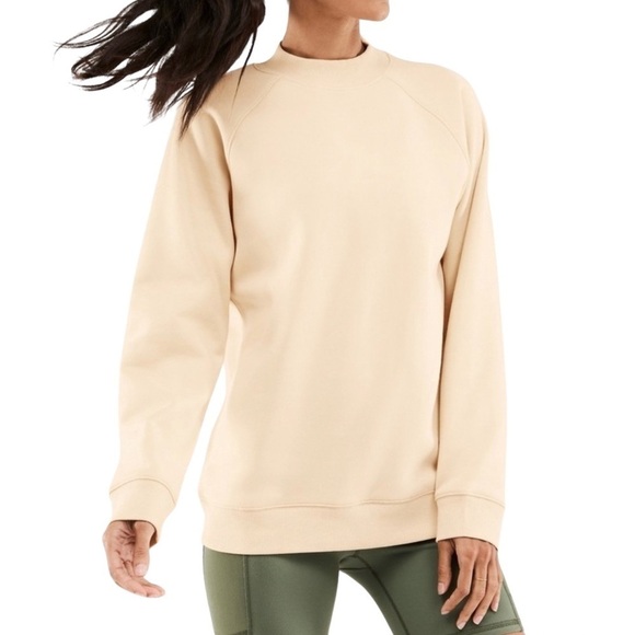 Fabletics James Long-Sleeve Pullover Butter Yellow Size Small - Picture 1 of 12